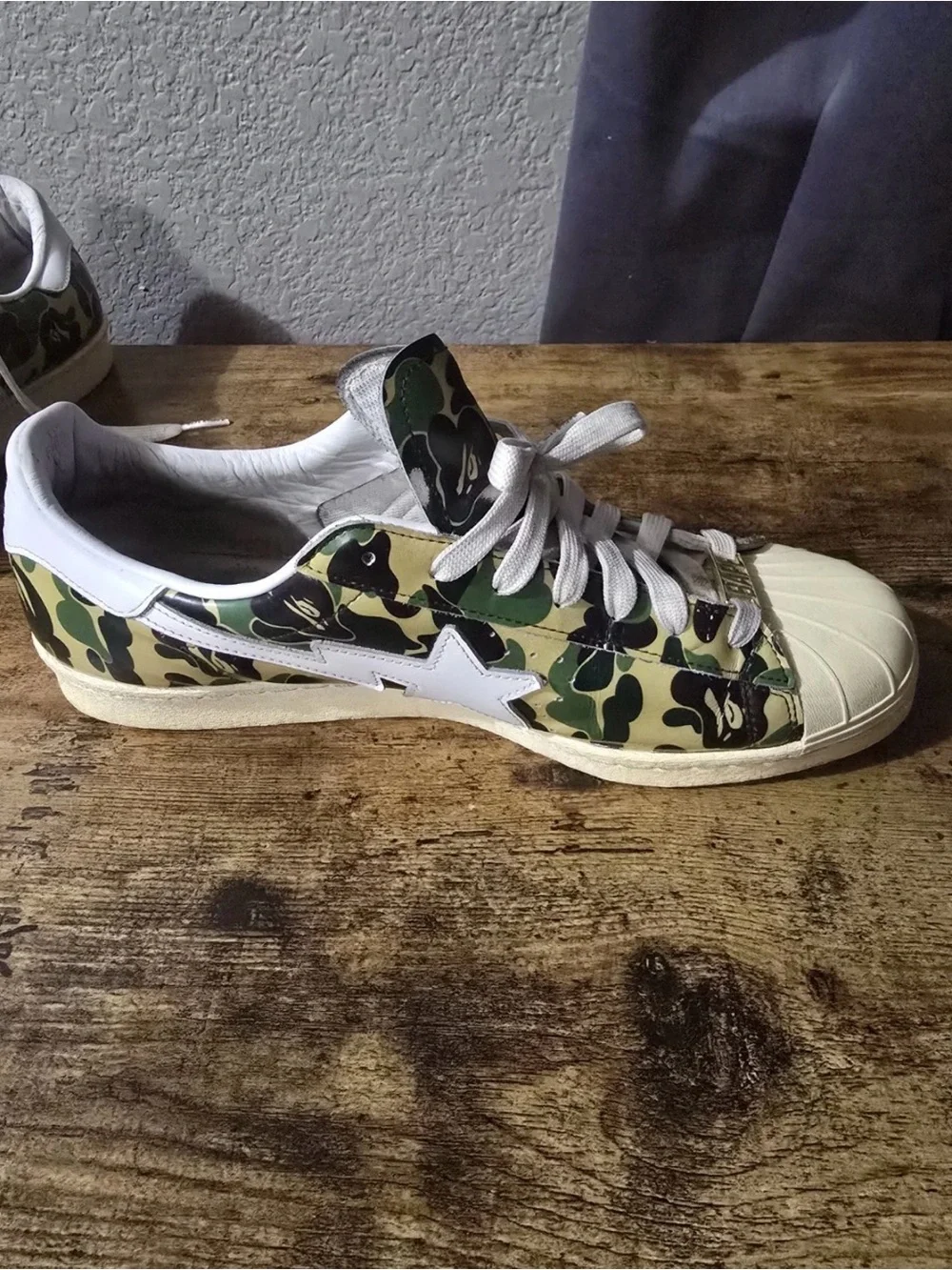 adidas Originals x Bape Superstar Sneakers in Green/Black/White Camo